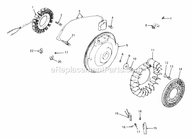 Ignition, Electrical Ii & Flywheel Diagram and Parts List for 2084 836000-864500 Cub Cadet Lawn Tractor